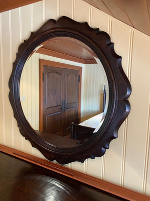 "Drexel Heritage" Dark Brown Round Wall Mirror