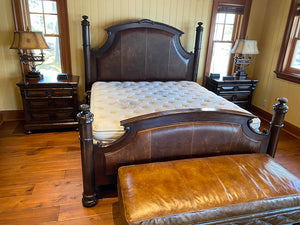 "Drexel Heritage" Leather King Bed Frame