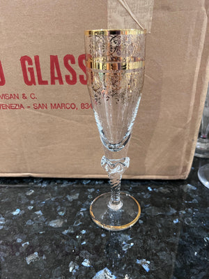8 Murano Medici 'Champagne' Glasses