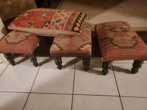 3 Stools + Pillow