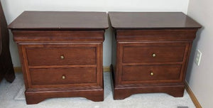 Pair of Shermag Bourbon 3 Drawer Nightstands