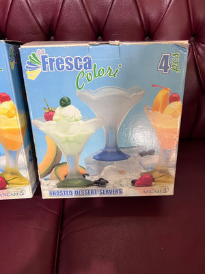 2 boxes of 4 frosted dessert servers