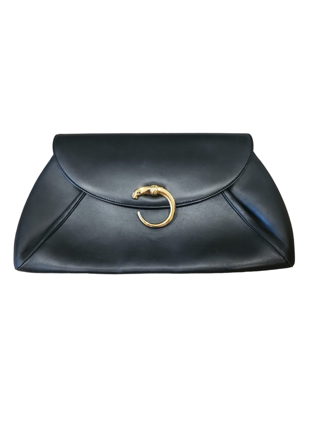 Cartier Panthere Clutch Bag in Black and Red Leather