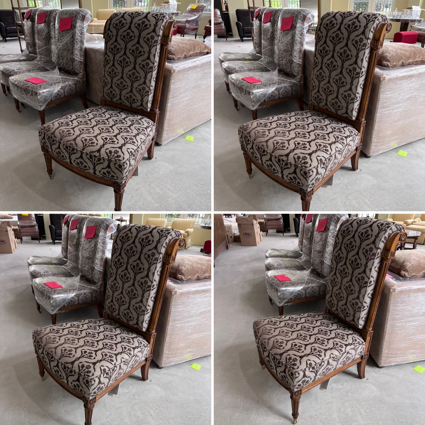 4 Henredon Upholstery Collection Accent Chairs on Casters 4