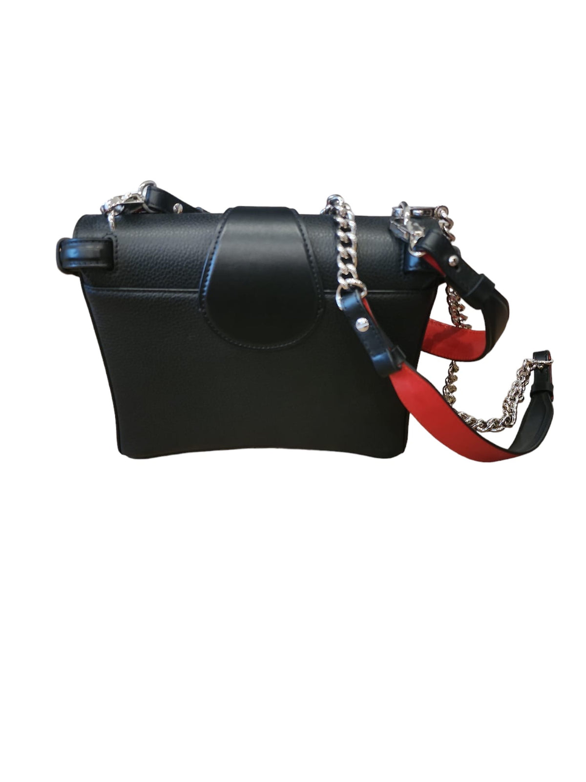 Christian Louboutin Pebbled Calfskin Small Rubylou Shoulder Bag in Black Leather