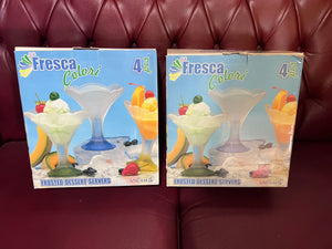 2 boxes of 4 frosted dessert servers
