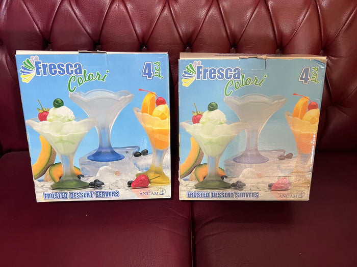 2 boxes of 4 frosted dessert servers