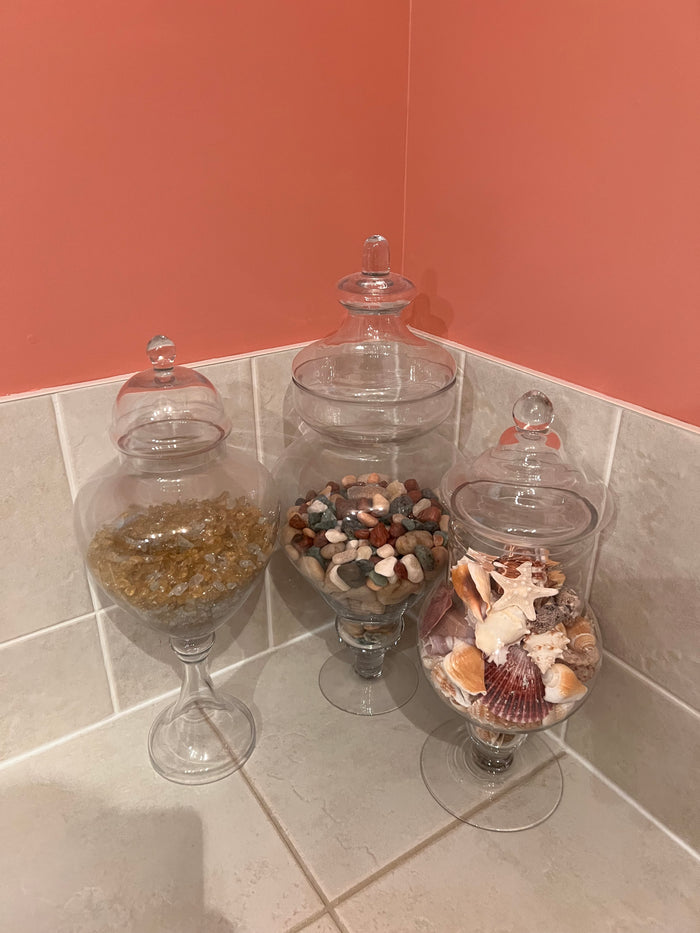 3 Glass Apothecary Jars Lot