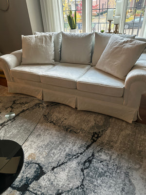 White Upholstered 3 Seat Sofa