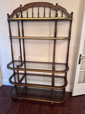 Vintage Baker's Rack with Brass Accents