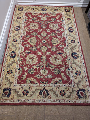 Anglo Oriental Indian Wool Rug- 3.5x5.5ft