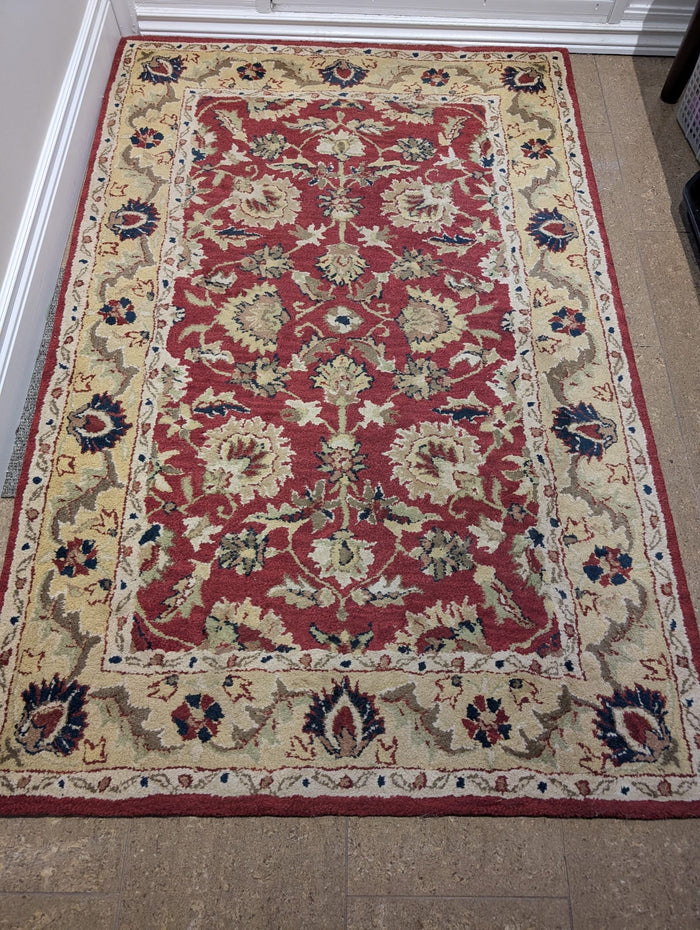 Anglo Oriental Indian Wool Rug- 3.5x5.5ft