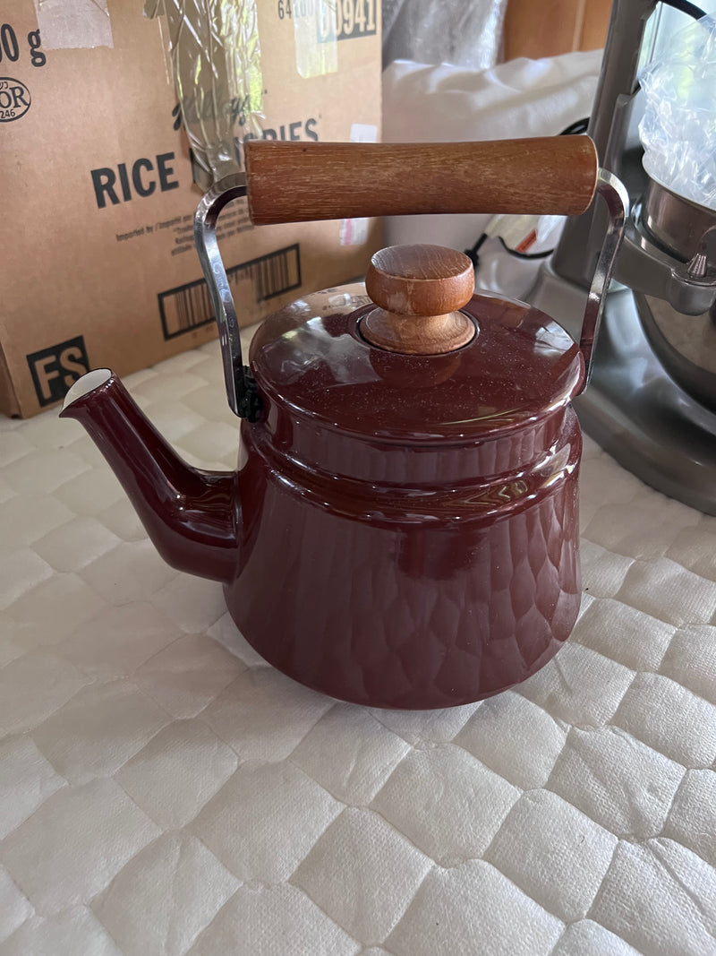 vintage MCM Dansk Kobenstyle Kettle | Red Enamel Kettle