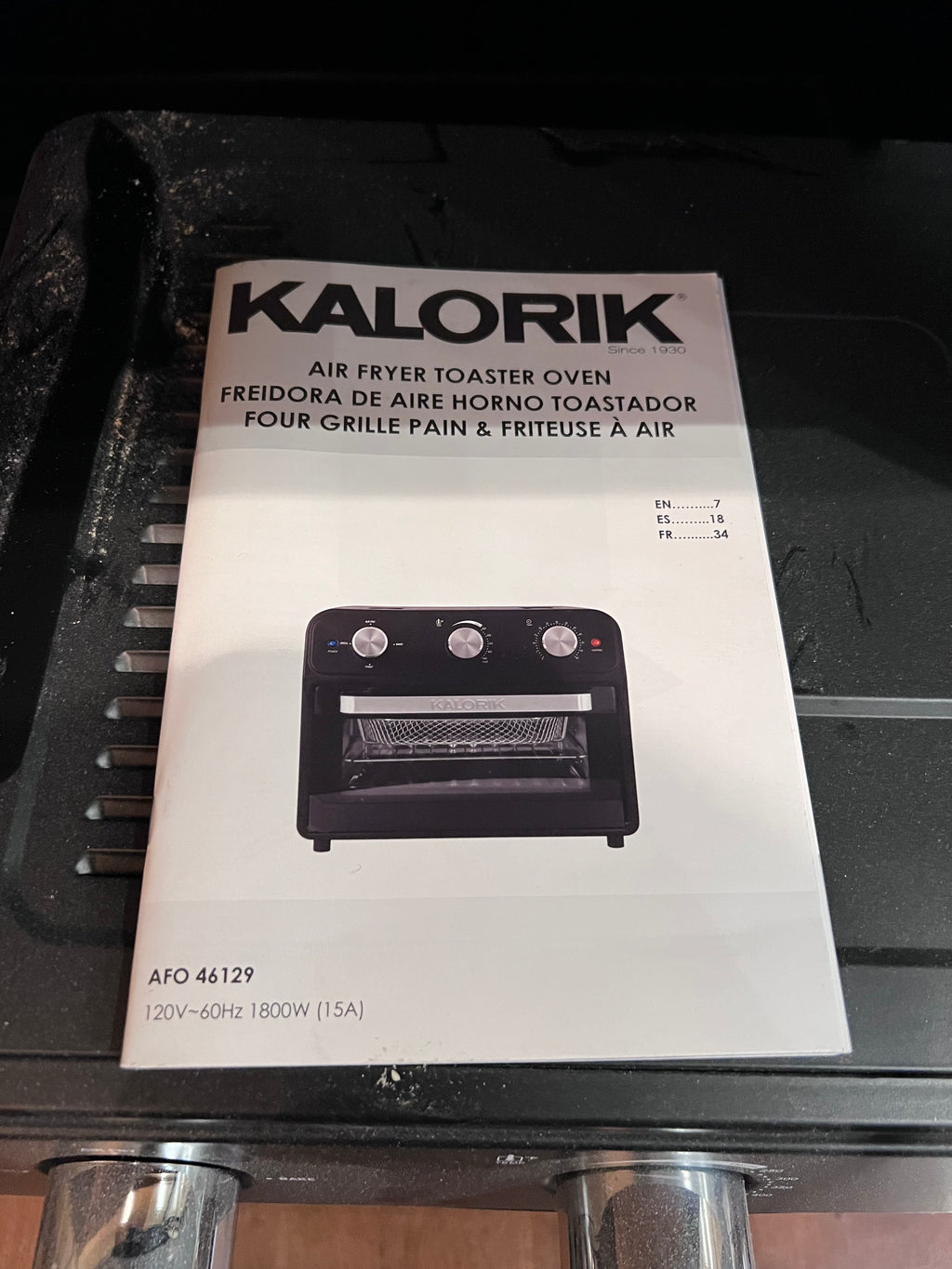 Kalorik Air Fryer Toaster Oven AFO 46129 BK