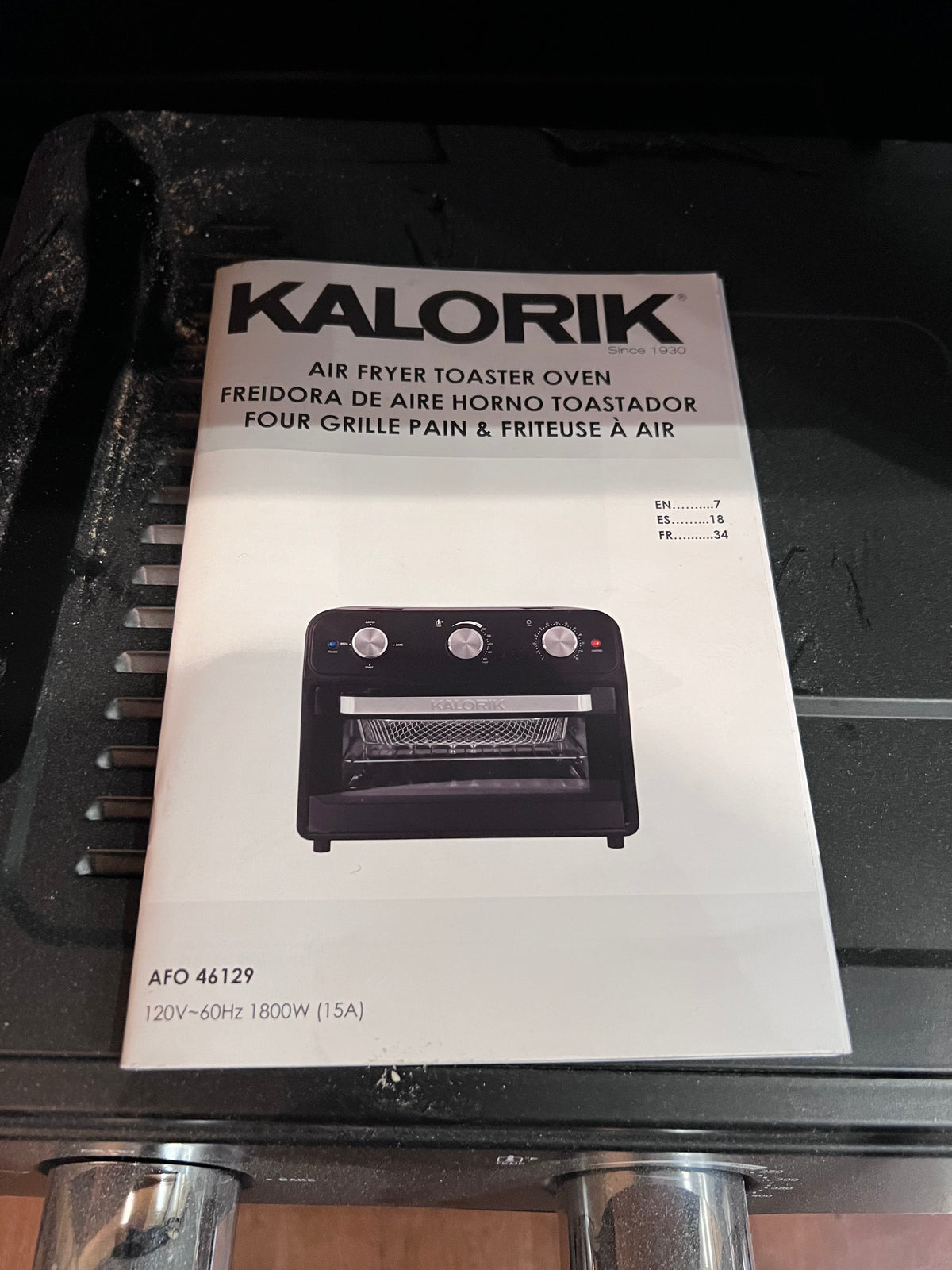Kalorik Air Fryer Toaster Oven AFO 46129 BK