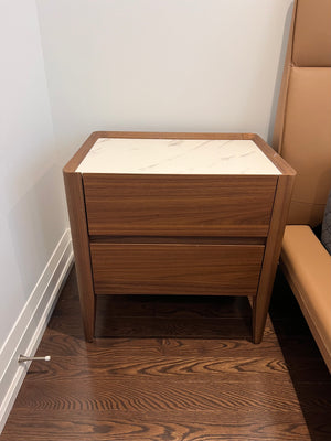 Pair of Mobilia Faux Marble Top Nightstands (*retail $850)