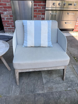 3 Piece Patio Set-- Restoration Hardware Sofa + 2 Mamagreen Kaat Teak Chairs