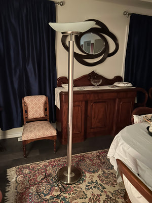 Brushed Silver Torch Floor Lamp