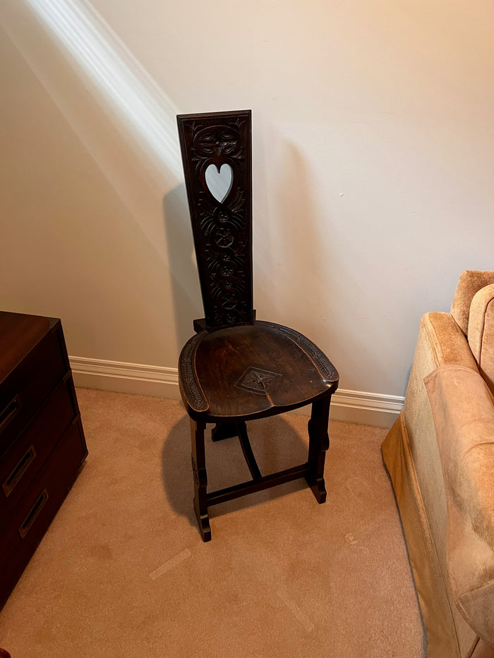 Antique Carved Oak Spinning Chair