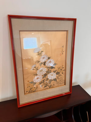Painting on Silk by Japanese Artist Yusanjin Kumagai