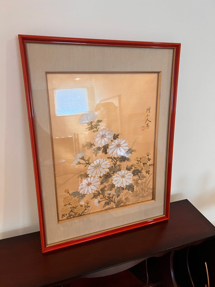 Painting on Silk by Japanese Artist Yusanjin Kumagai