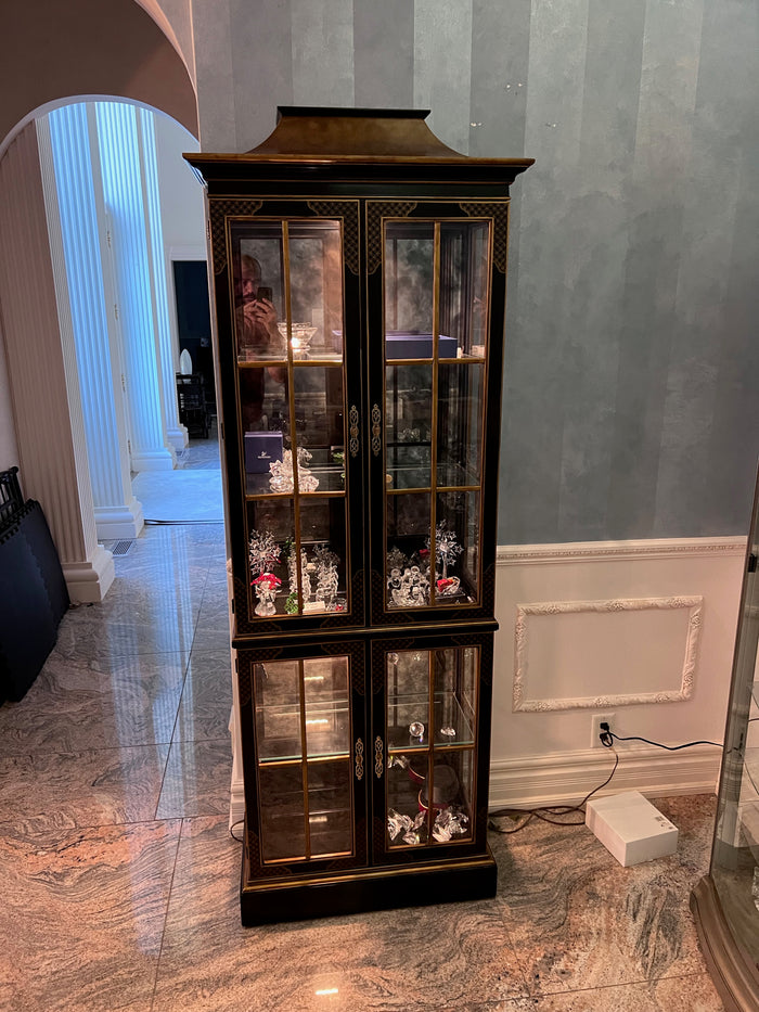Drexel Heritage Chinoiserie Display Cabinet, Vintage 1980s
