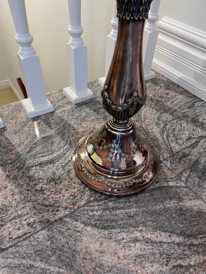 Pair of Impressive LARGE Silver Plate Candle Holders