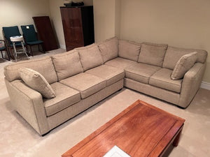 "Stylus" Custom Sectional Sofa in Palmetto-Grove Taupe