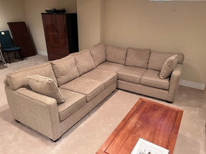 "Stylus" Custom Sectional Sofa in Palmetto-Grove Taupe