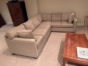 "Stylus" Custom Sectional Sofa in Palmetto-Grove Taupe