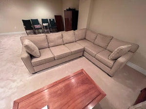 "Stylus" Custom Sectional Sofa in Palmetto-Grove Taupe