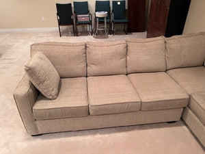 "Stylus" Custom Sectional Sofa in Palmetto-Grove Taupe