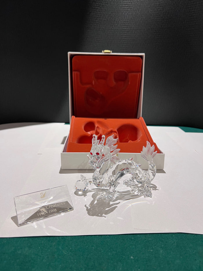 Swarovski Crystal SCS Annual Edition 1997 Fabulous Creatures "The Dragon" + Plaque