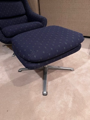 Mid-Century Modern Overman AB Swedish Chrome Swivel Lounge Chair & Ottoman