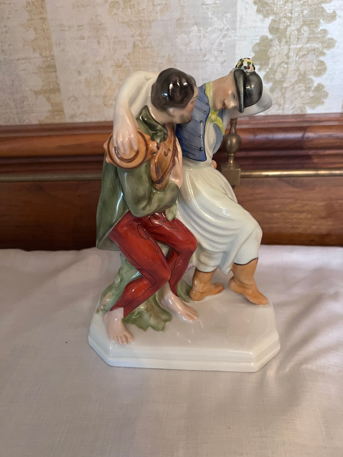 Herend Dancing Men Drunk Musicians Figurine