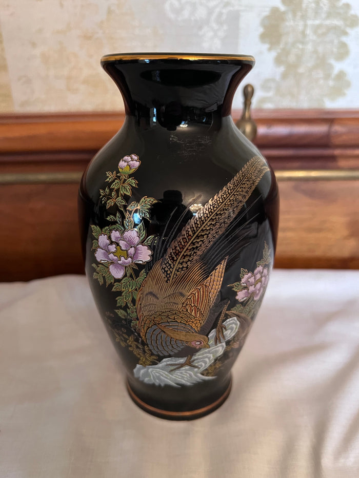 Vintage Black Japanese Vase