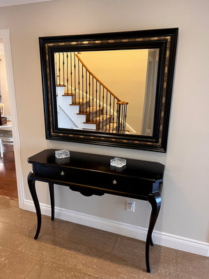 Black Console Table + Mirror
