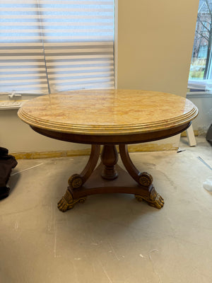 Drexel Heritage English Regency Round Marble Top Center Table