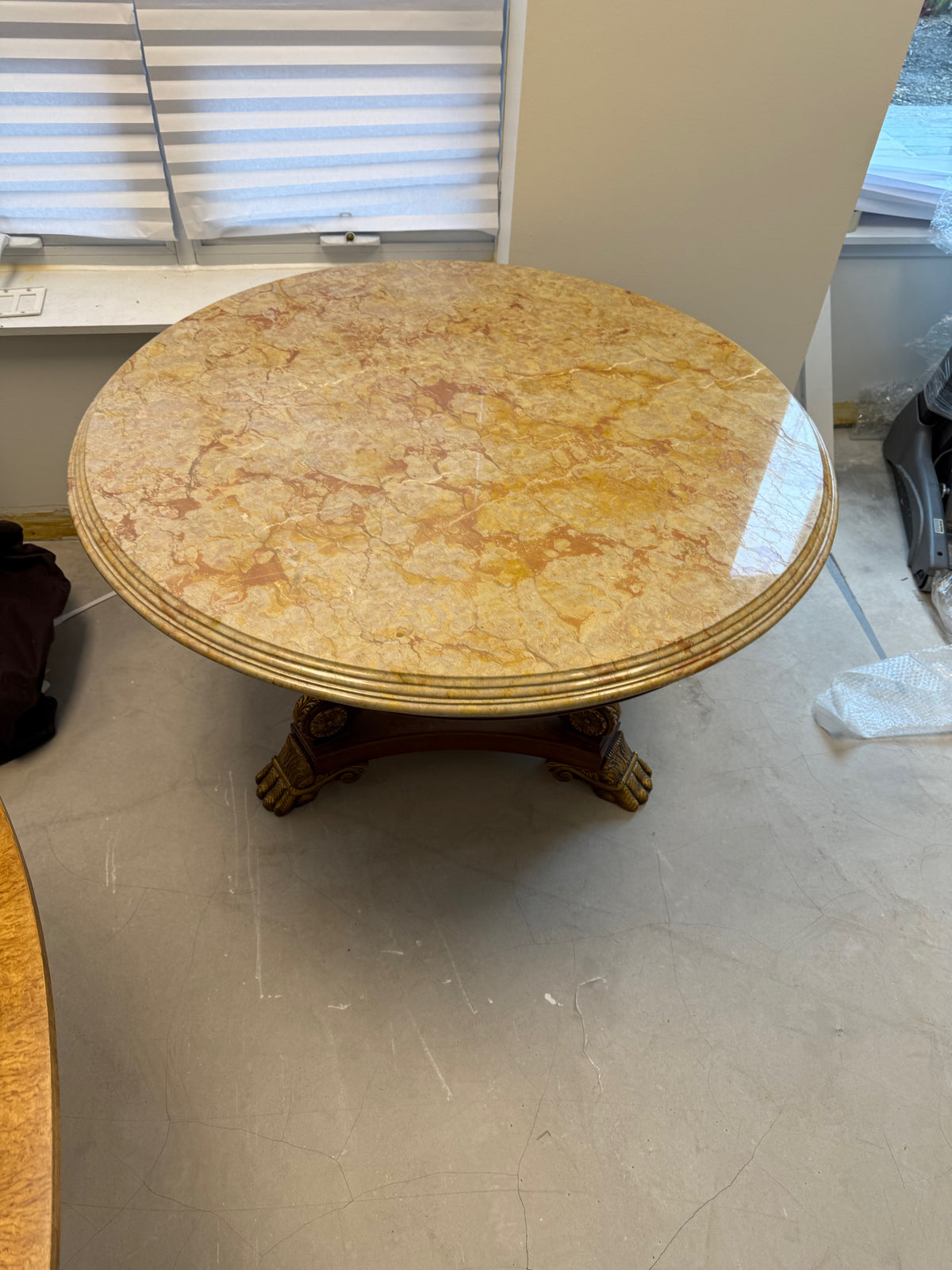 Drexel Heritage English Regency Round Marble Top Center Table