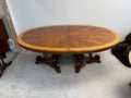 Henredon Regency Burl Wood Double Pedestal Extendable Dining Table