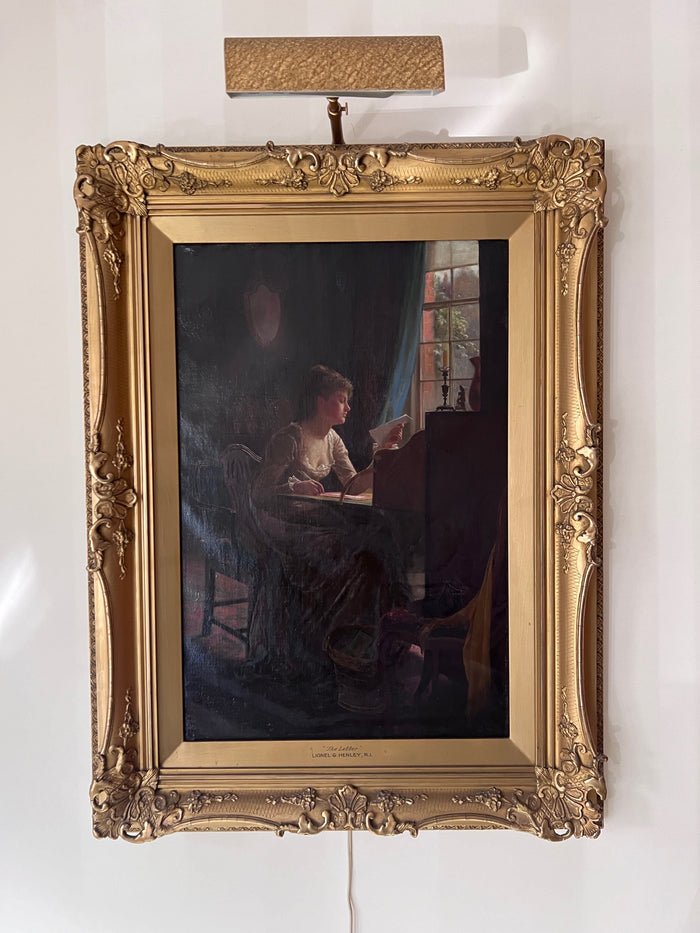 Lionel Charles Henley (British, 1843-1893) Painting titled "The Letter"