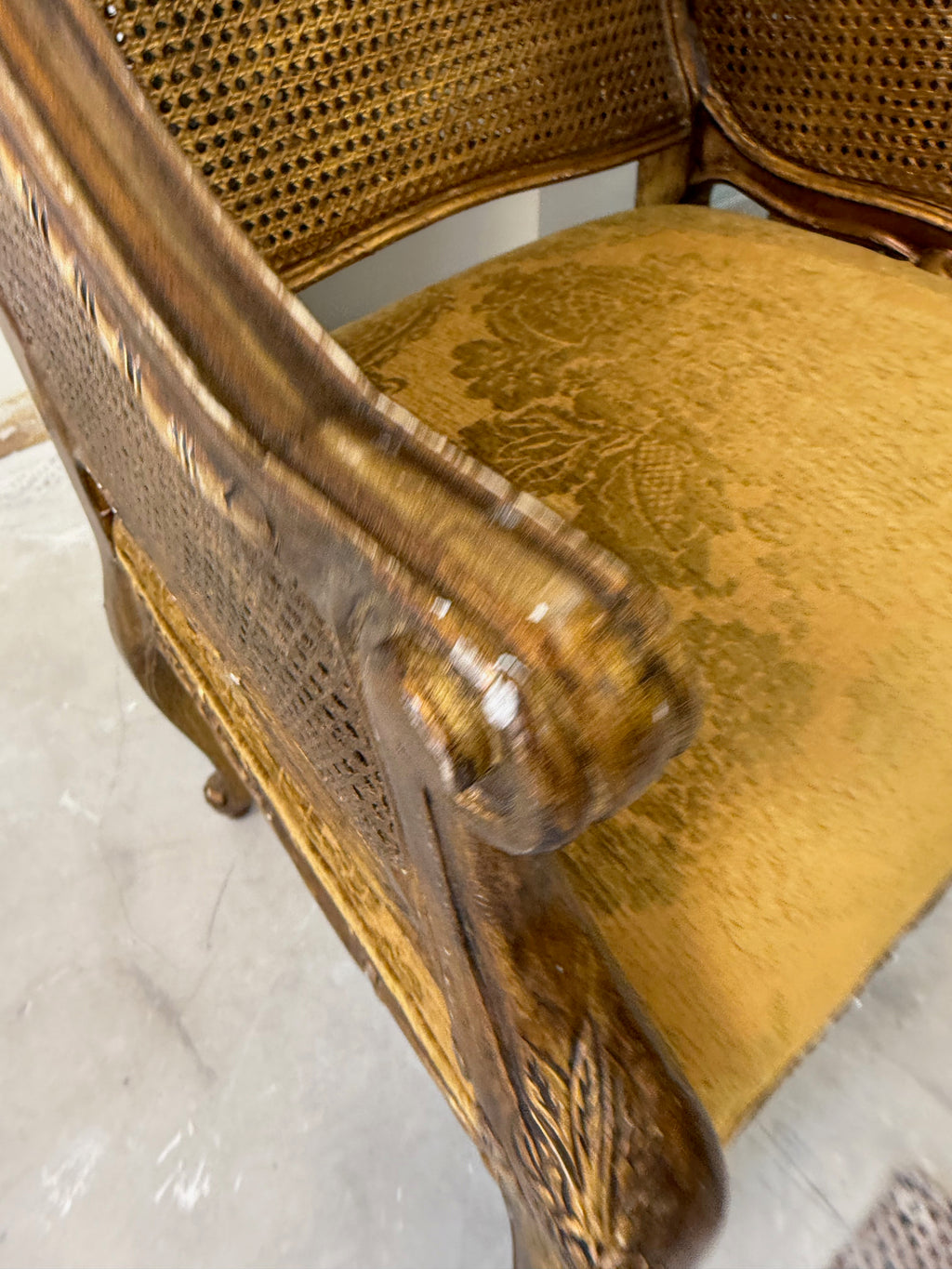 Henredon Schoonbeck Collection Large Louis XV style gilded beechwood cane back chairs