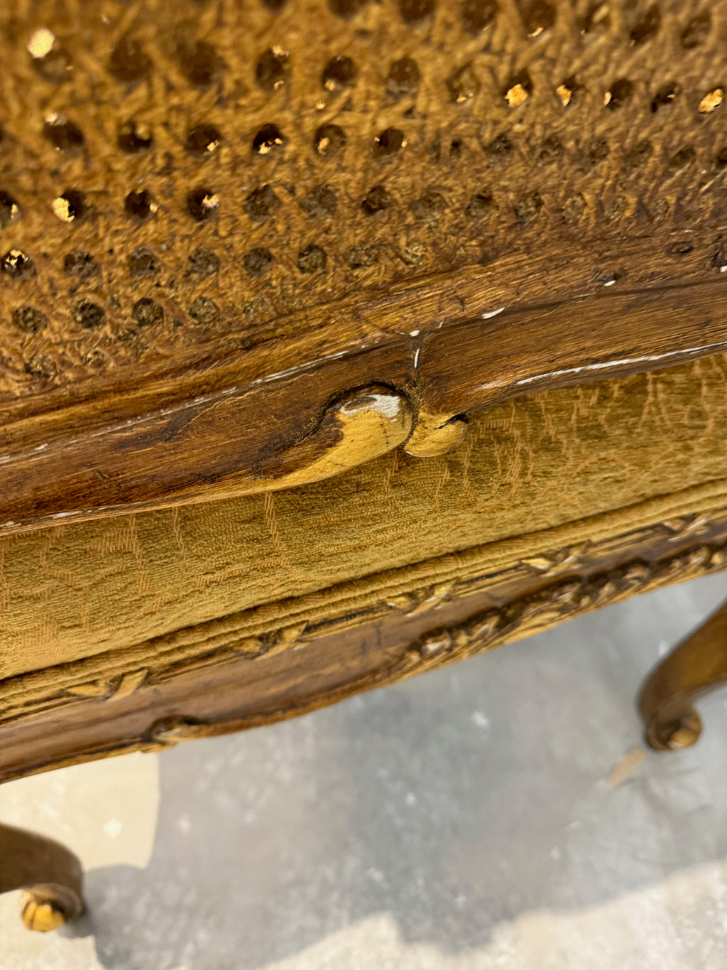 Henredon Schoonbeck Collection Large Louis XV style gilded beechwood cane back chairs