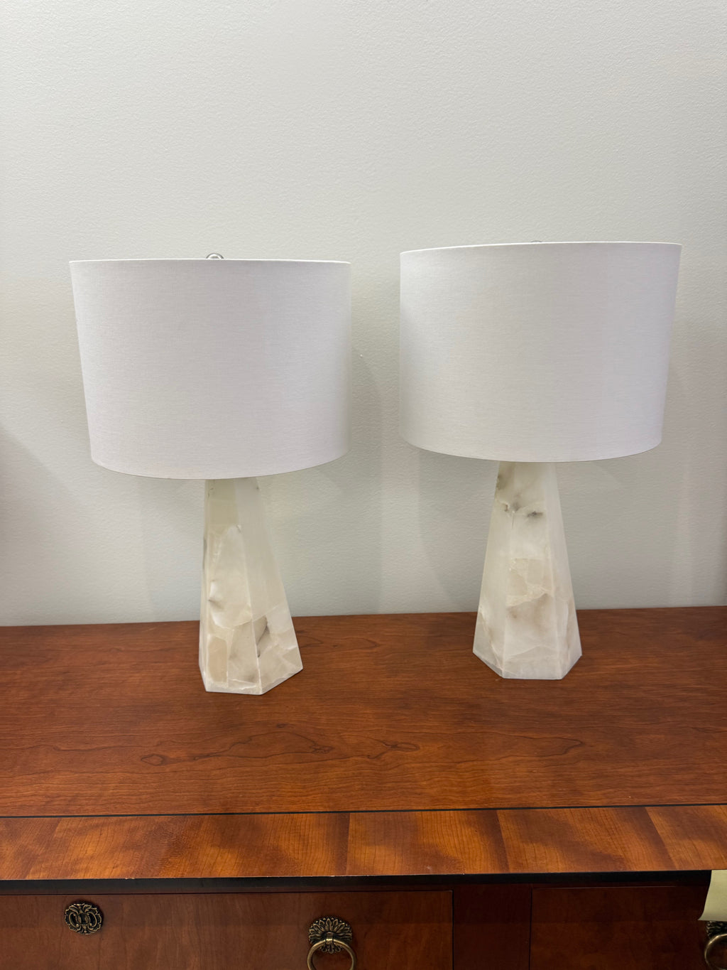 Pair of Marble Table Lamps