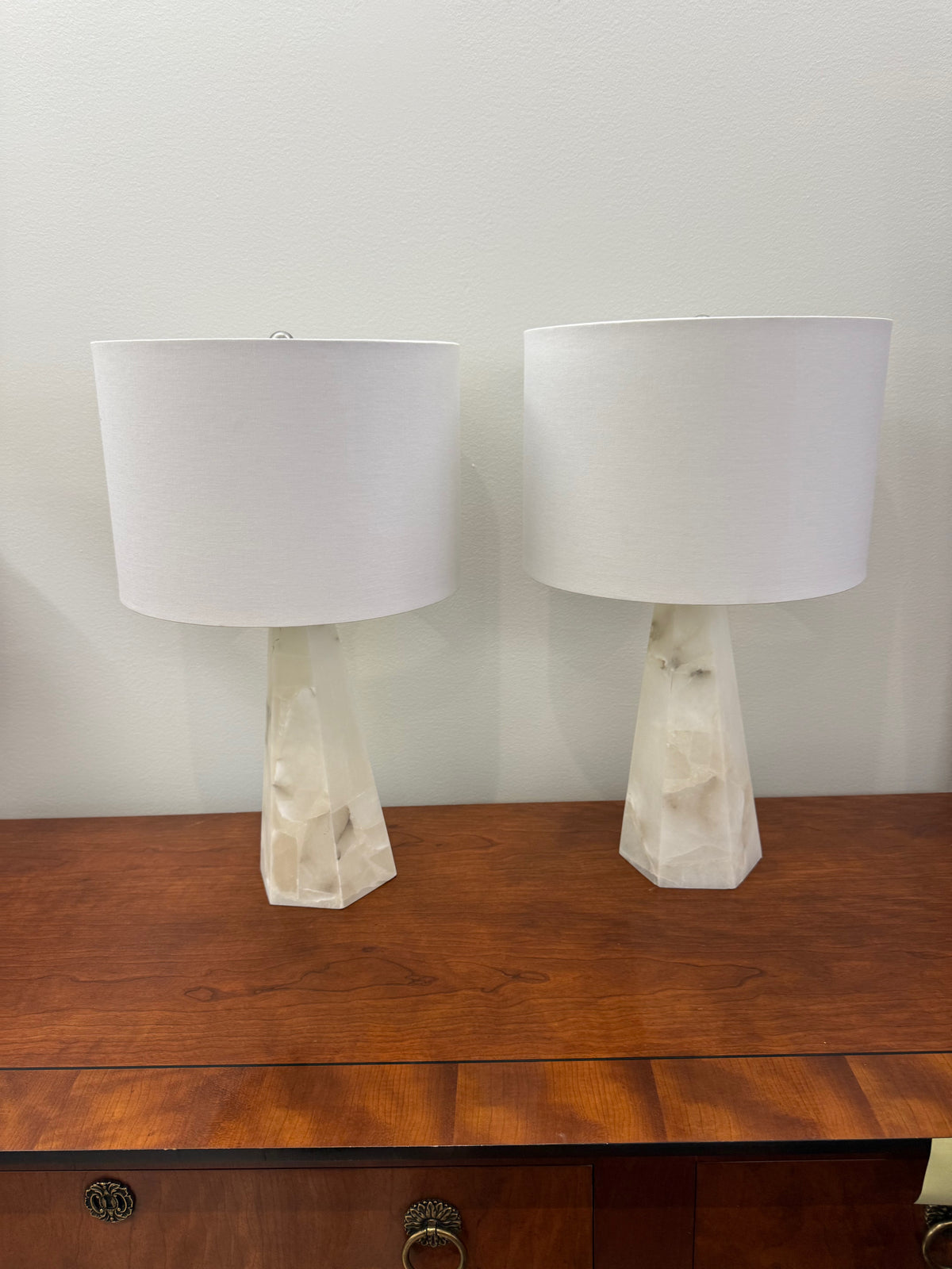 Pair of Marble Table Lamps