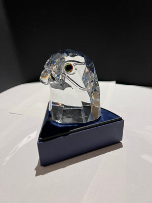 Swarovski Crystal Falcon Head, 4" high