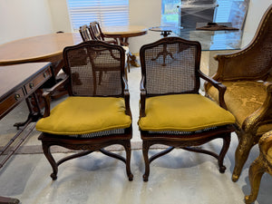 Pair of Louis XV Cane Bergere Chairs