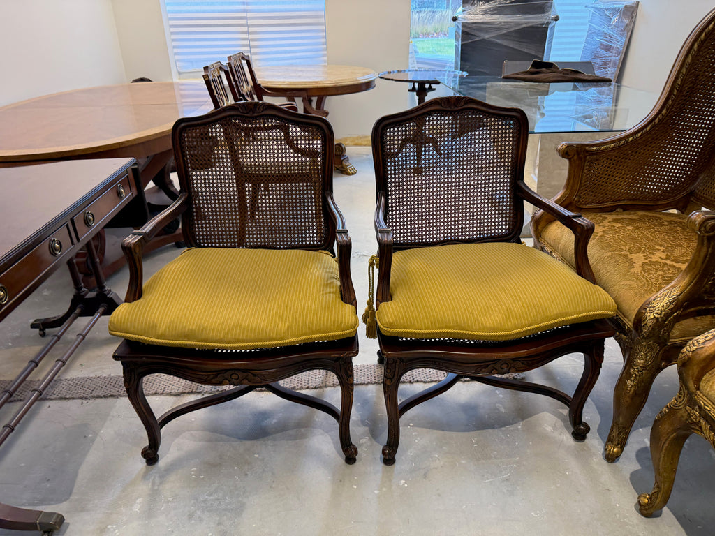 Pair of Louis XV Cane Bergere Chairs