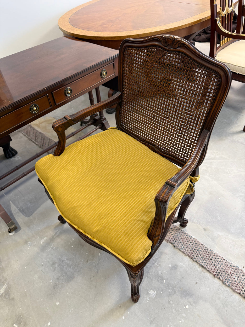 Pair of Louis XV Cane Bergere Chairs