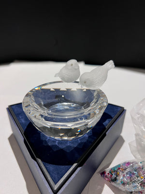 Swarovski Crystal Feathered Beauties Bird Bath, with Crystals
